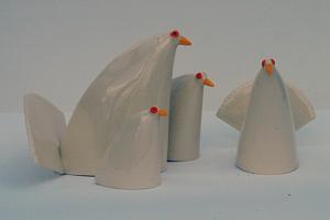 ceramic fantail doves