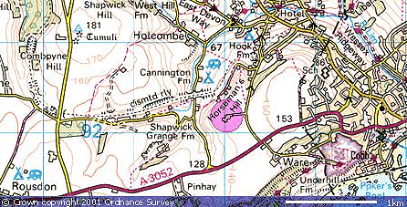 modern map of Gore Lane area